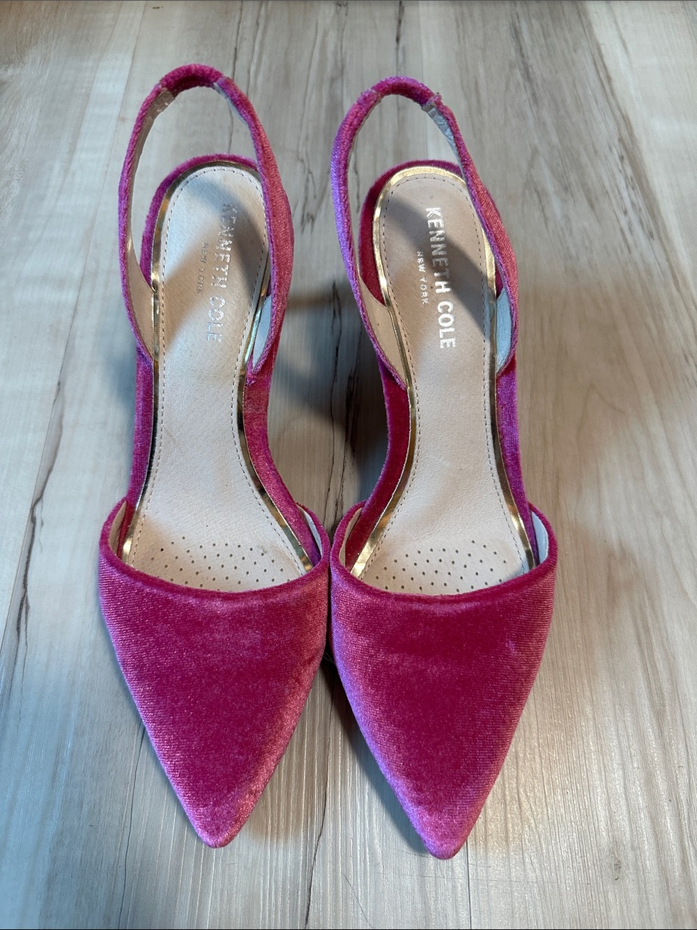 Cole Haan Fuchsia Suede Slingback Pointed Heels - Picture 2 of 4